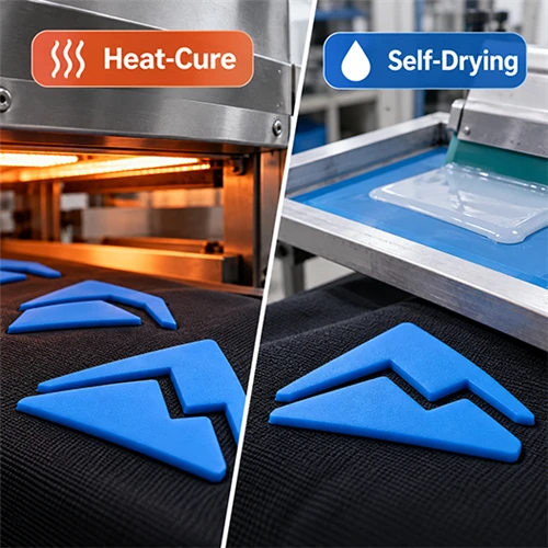 Heat{0}}Cure vs Self-Drying matt szilikon textilszitanyomtatáshoz